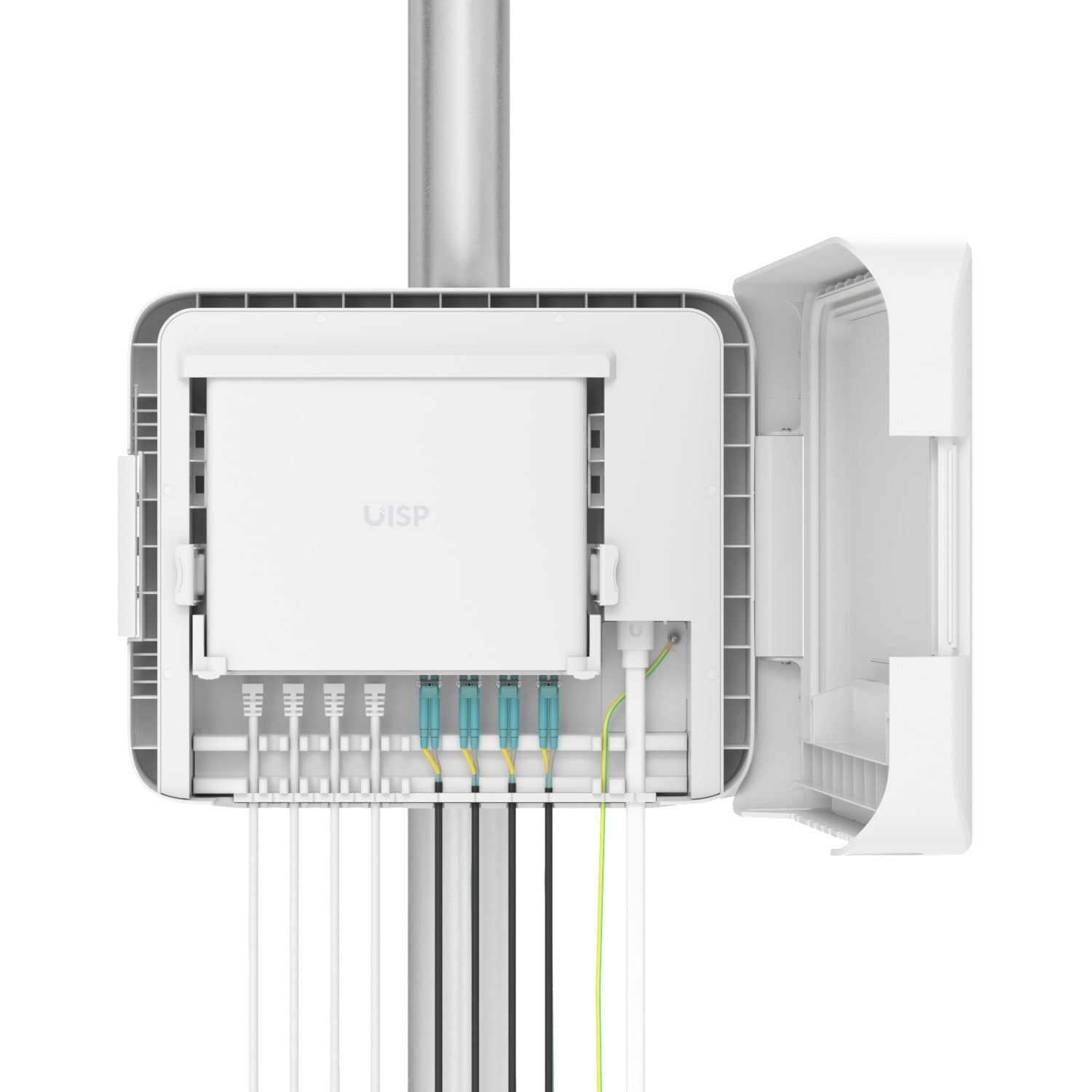 Ubiquiti UISP Box Plus, IPX6-rated Water Resistance, Enclosure for UISP Switch Plus, Pole /Wall-mount, Includes Fiber Strain Relief Kit, Ubiquiti UISP Box Plus, IPX6-rated Water Resistance, Enclosure for UISP Switch Plus, Pole /Wall-mount, Includes Fiber Strain Relief Kit,